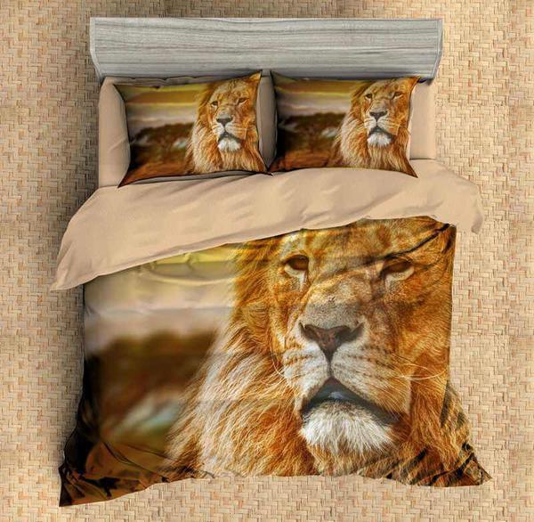 3D Customize Lion 4 3D Customized Duvet Cover Bedding Sets