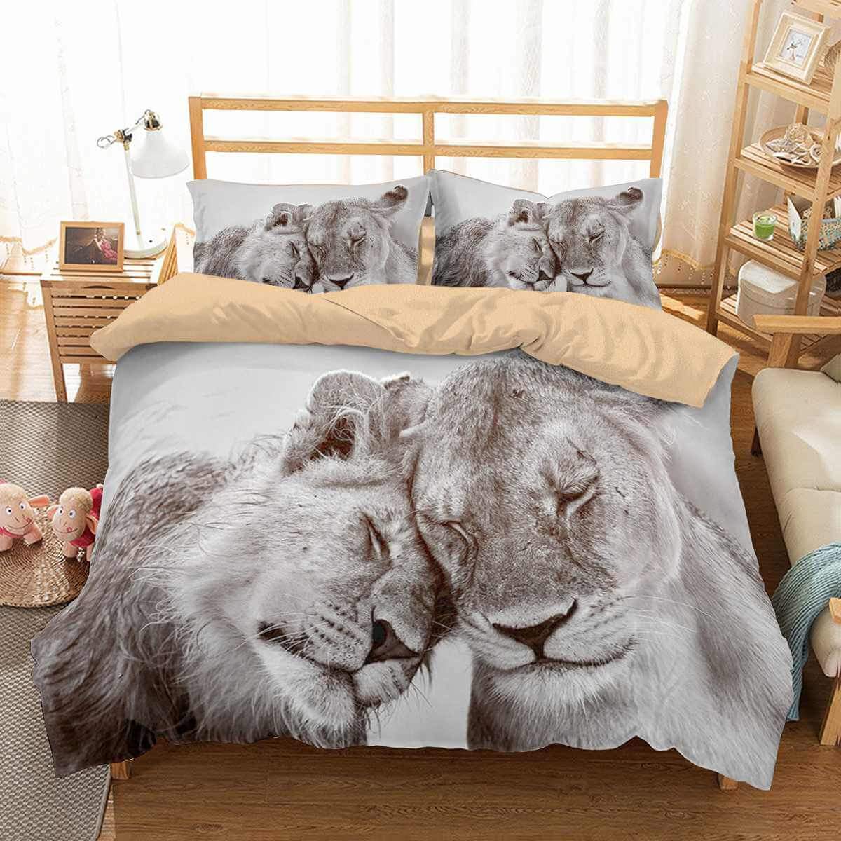 3D Customize Lion Customized Bedding Sets Duvet Cover