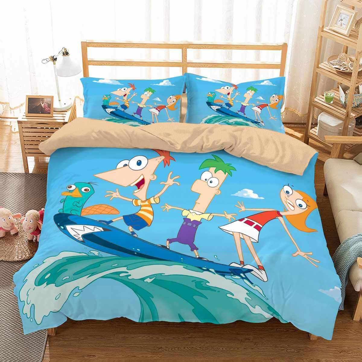 3D Customize Phineas and Ferb Customized Bedding Sets Duvet Cover