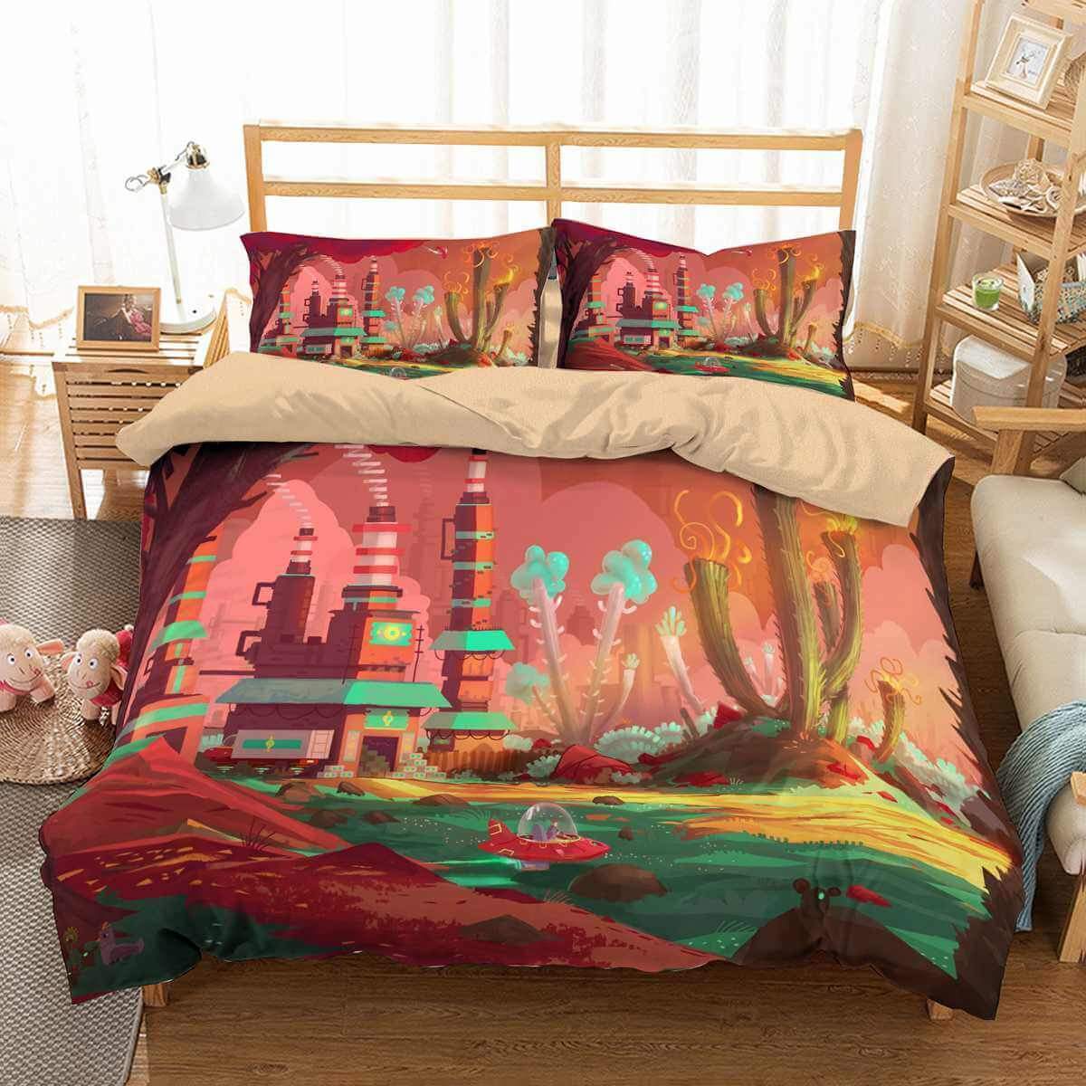 3D Customize Spaceship Planet Customized Bedding Sets Duvet Cover