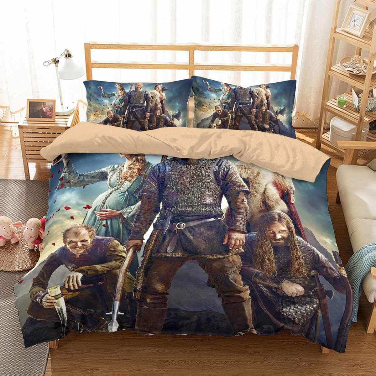 3D Customize Vikings Customized Bedding Sets Duvet Cover