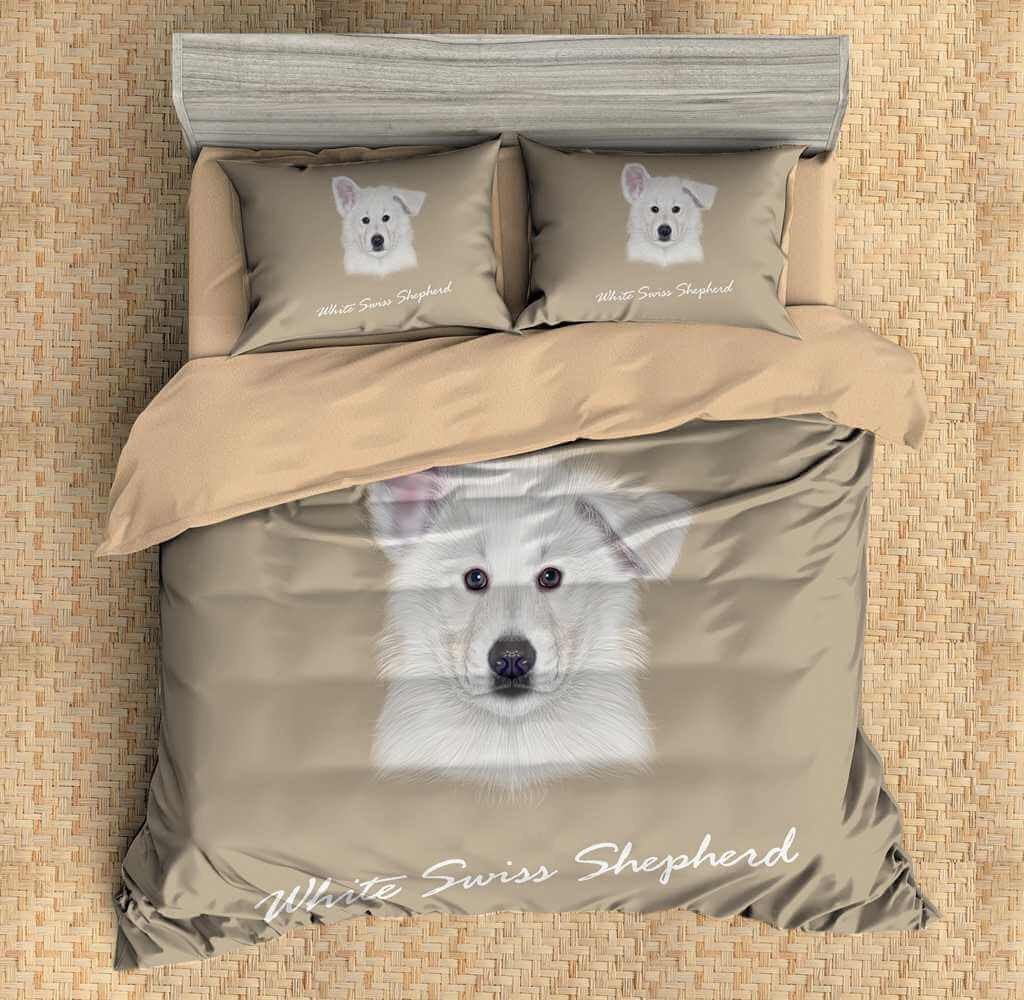 3D Customize White Swiss Shepherd Customized Bedding Sets Duvet Cover