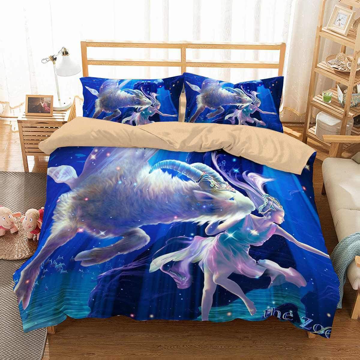 3D Customize Zodiac Goat Customized Bedding Sets Duvet Cover