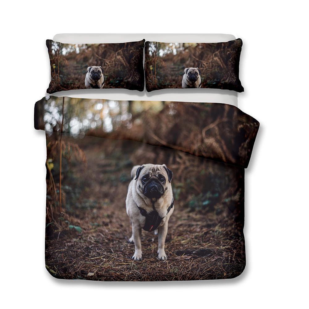 3D Design Dogs Pattern Queen Kingize Dog Quilt Pillow Coverl 3D Customized Duvet Cover Bedding Sets