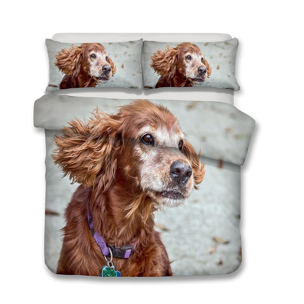 3D Design Dogs Pattern Queen Kingize Quilt Pillow Coverl Animals3D Customized Duvet Cover Bedding Sets