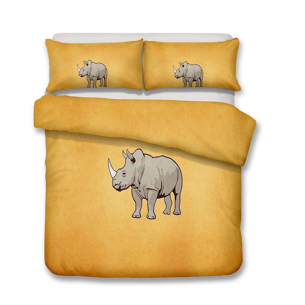 3D Design rhinoceros Pattern Queen Kingize Quilt Pillow Coverl rhinoceros animals3D Customized Duvet Cover Bedding Sets