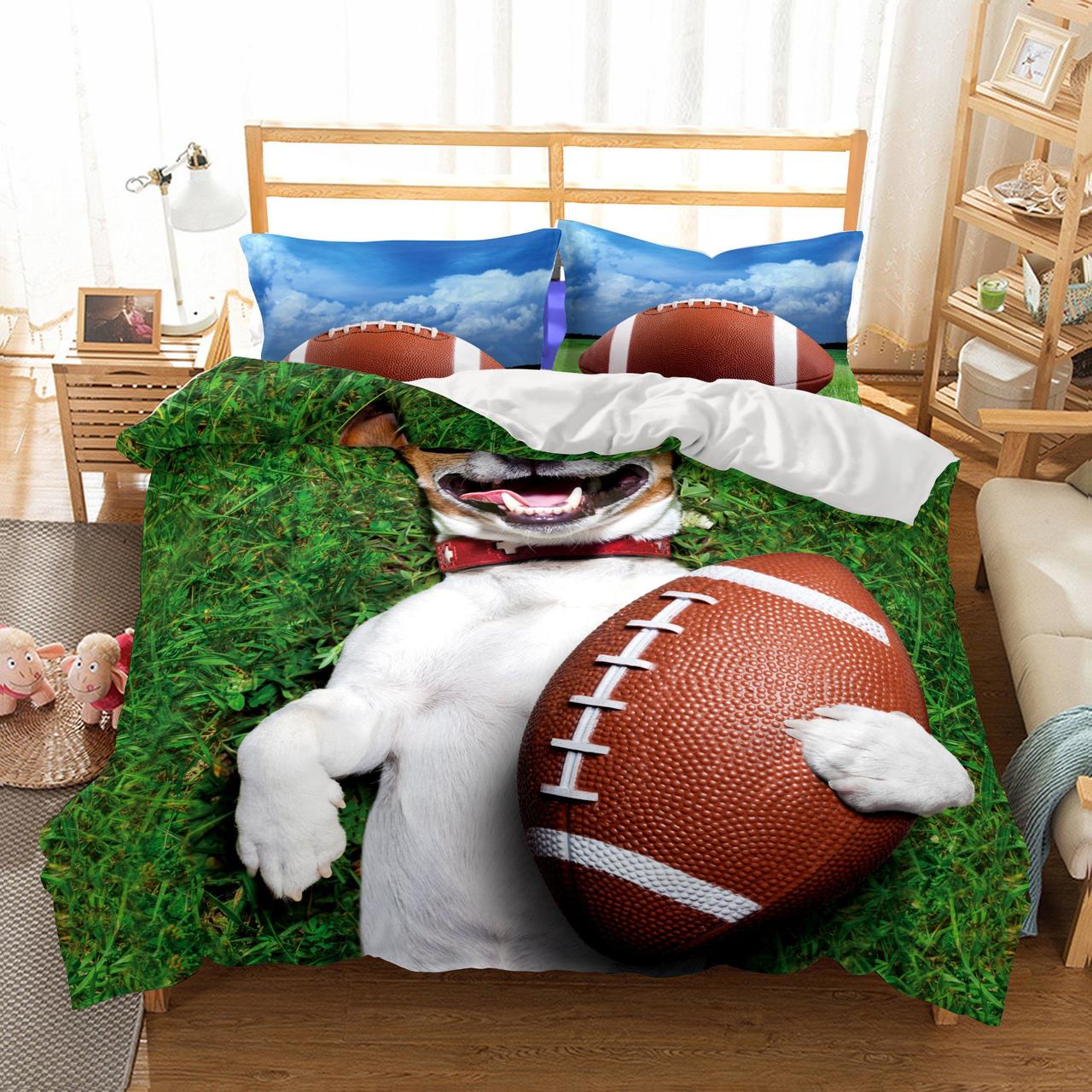 3D Dog and Ball Blanket Mats Bed Quilt Christmas3D Customized Duvet Cover Bedding Sets