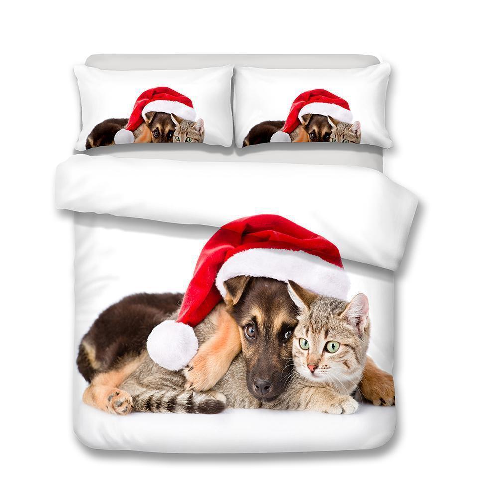 3D Dogs Pattern Queen Kingize Dog Quilt Pillow Coverl 3D Customized Duvet Cover Bedding Sets