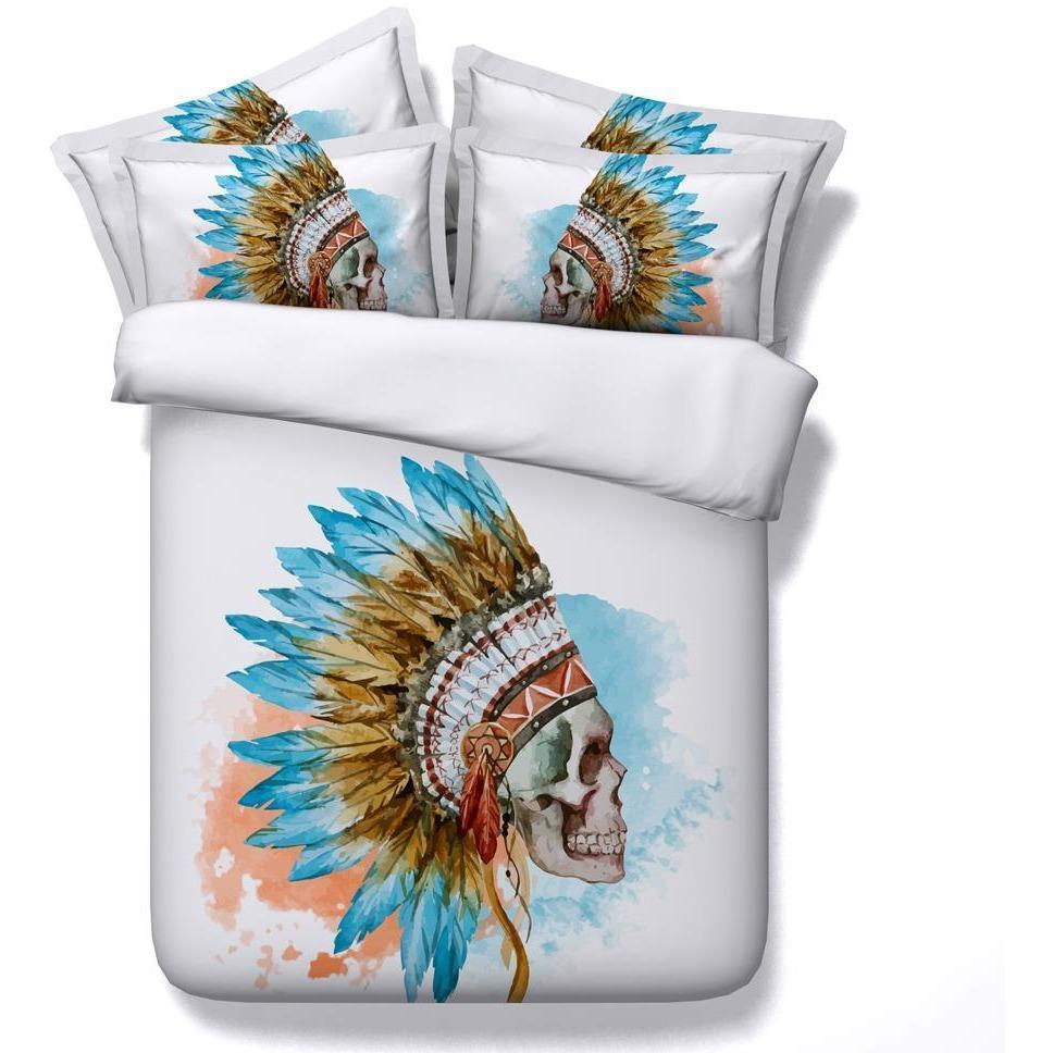 3D Indian Skull Bedding Set