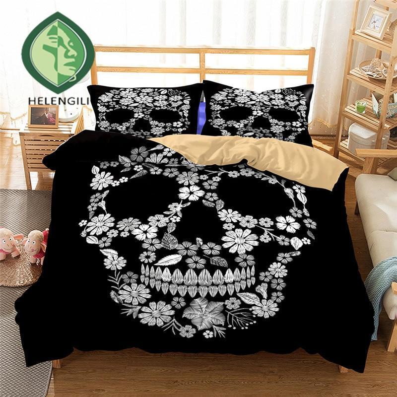 3D kull Print 3D Customized Duvet Cover Bedding Sets