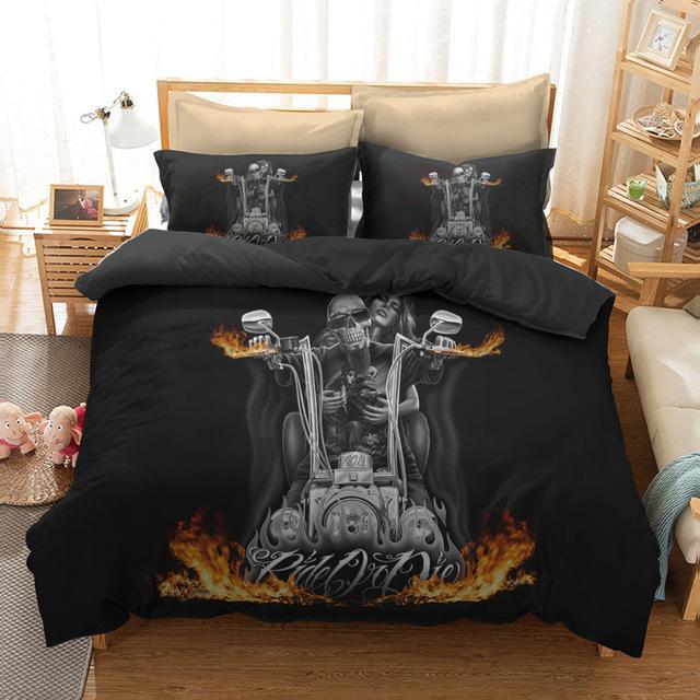 3D Motorcycle Flame3D Customized Duvet Cover Bedding Sets