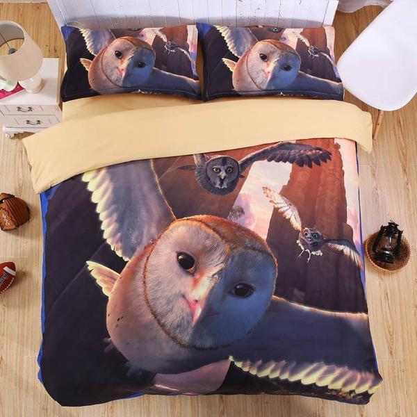 3D Owl 3D Customized Duvet Cover Bedding Sets