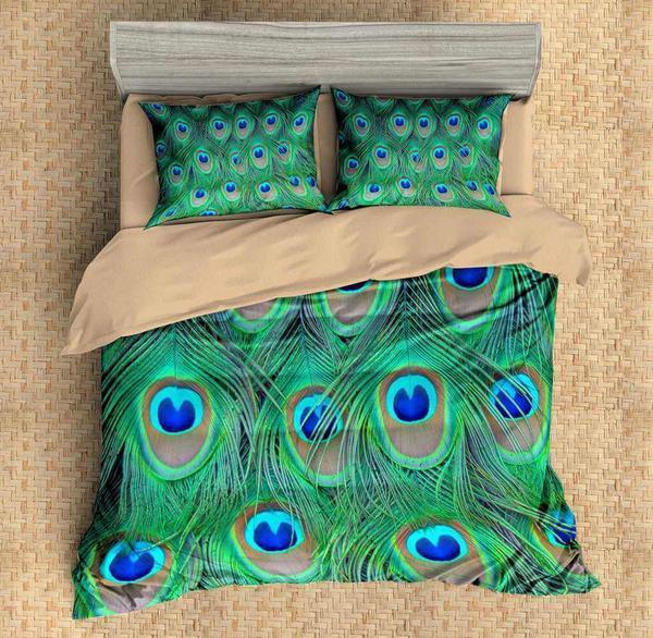 3D Peacock Feathers 3D Customized Duvet Cover Bedding Sets