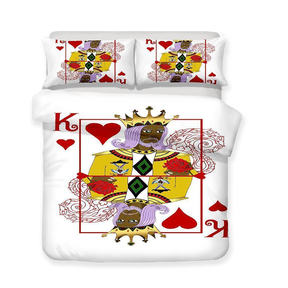 3d Poker Playing Cards Heart K Art Print Allize Art Print et3D Customized Duvet Cover Bedding Sets
