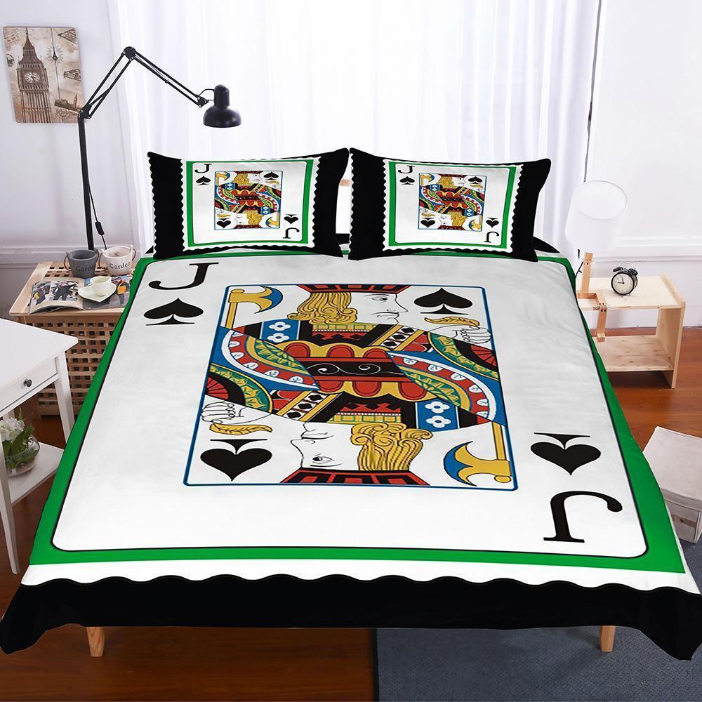 3d Poker Playing Cards Jackpade Club J Art Print Allize Art Print et3D Customized Duvet Cover Bedding Sets