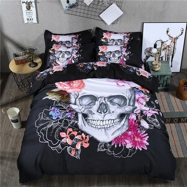 3D skull design bedding set