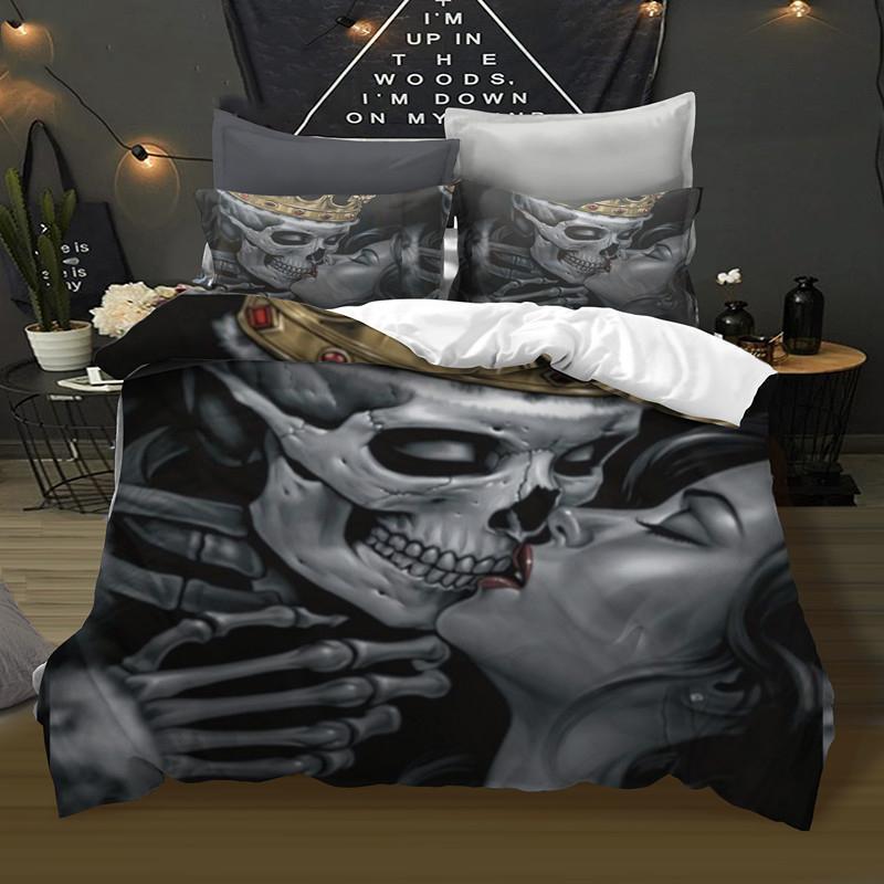 3Dugarkull Couple in Love 3D Customized Duvet Cover Bedding Sets