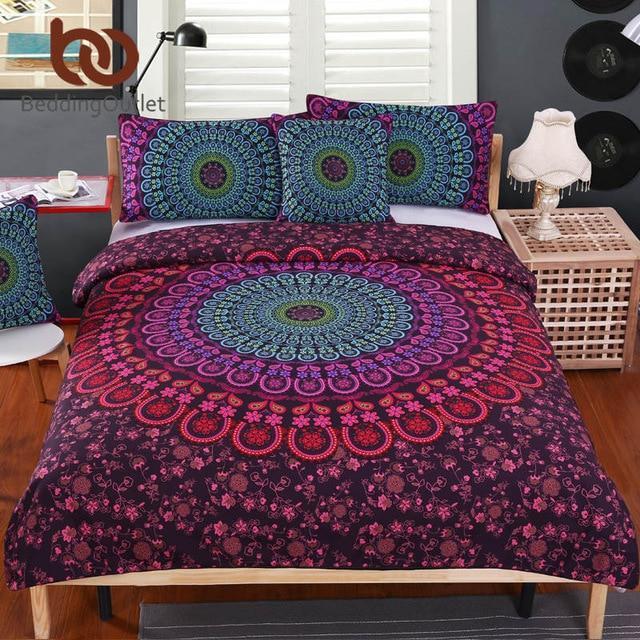 5pcs Bed in a Bag Bohemian Floral Printed Bedclothes Fixed Combination Bed Cover Twin Full Queen King3D Customized Duvet Cover Bedding Sets