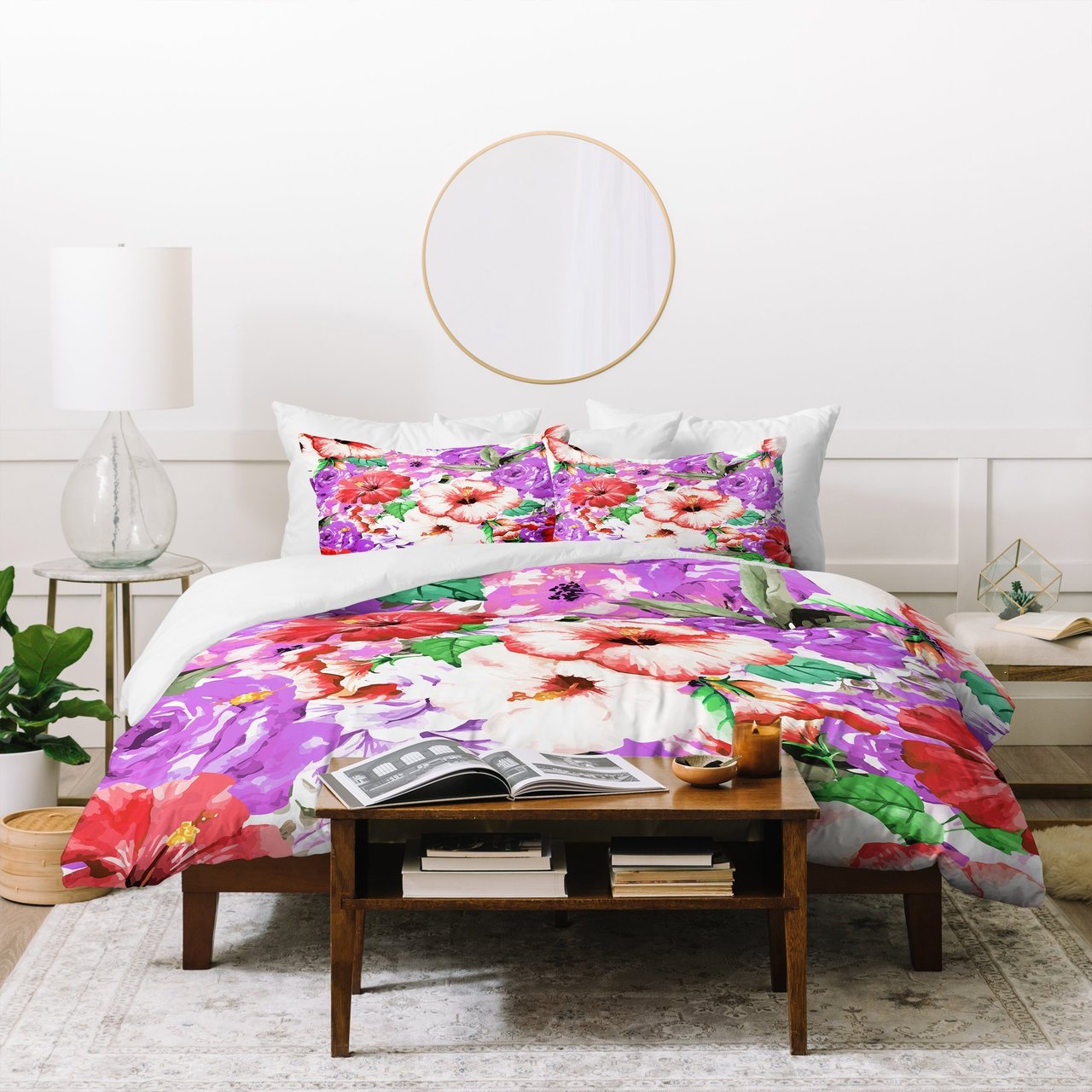 83 Oranges Purple Floral Duvet Cover