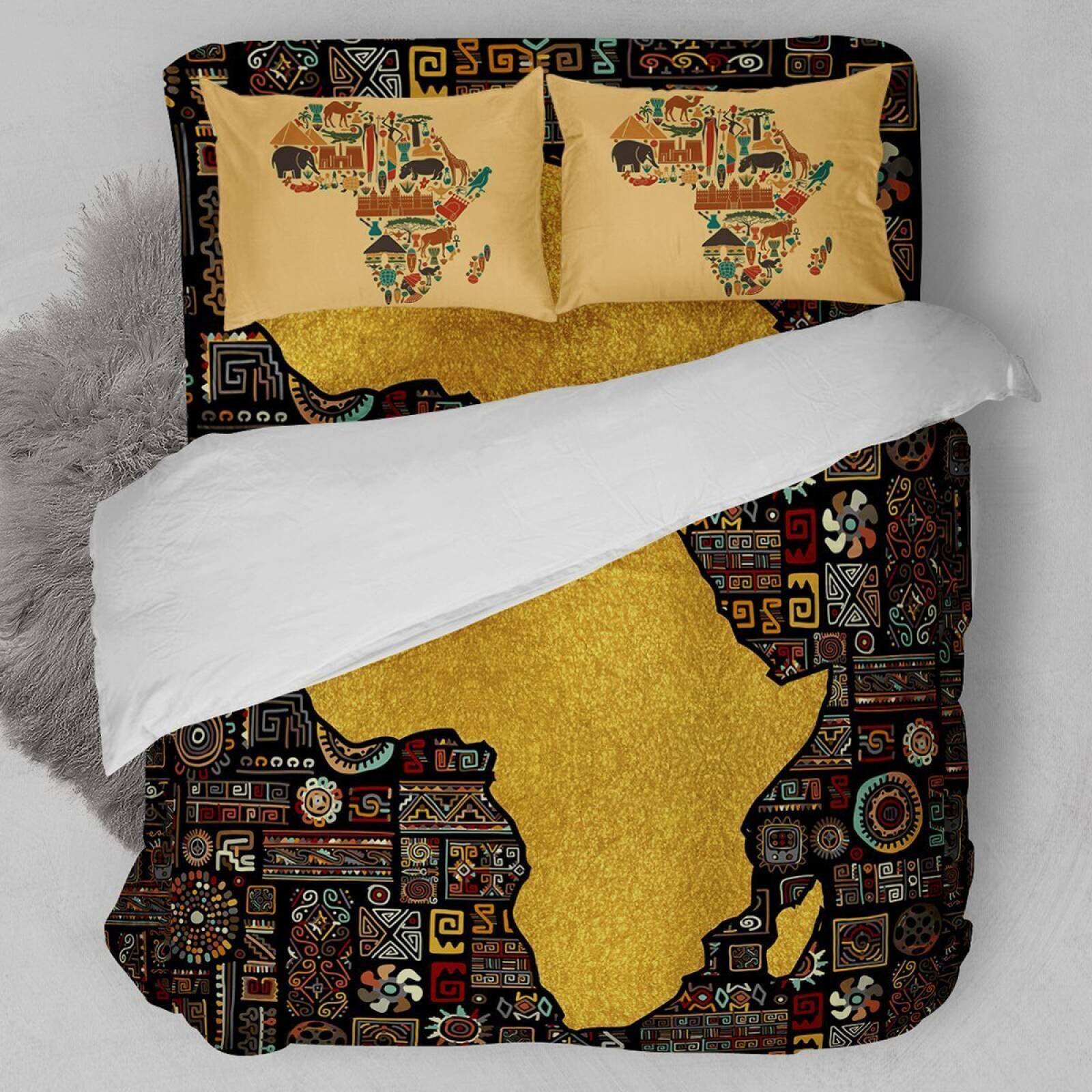 Africa Map Bedding Set