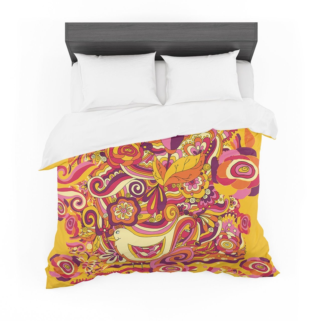 Alisa Drukman ‘Utopia’ Orange Gold Featherweight3D Customized Duvet Cover Bedding Sets