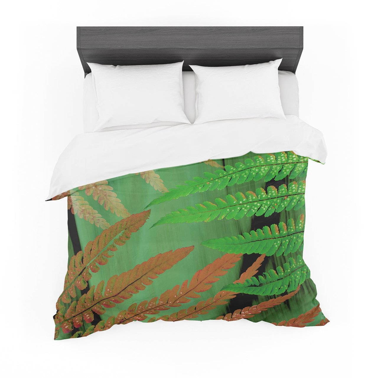 Alison Coxon ‘Forest Fern Russet’ Green Brown Featherweight3D Customized Duvet Cover Bedding Sets