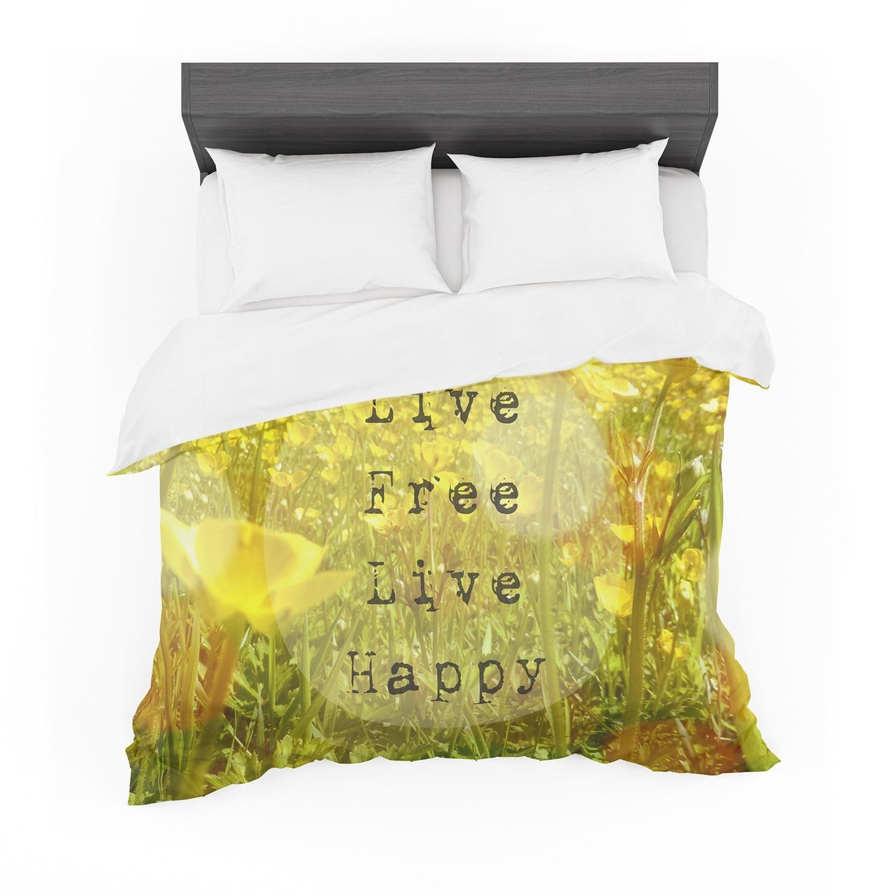 Alison Coxon ‘Live Free’ Yellow Green Featherweight3D Customized Duvet Cover Bedding Sets