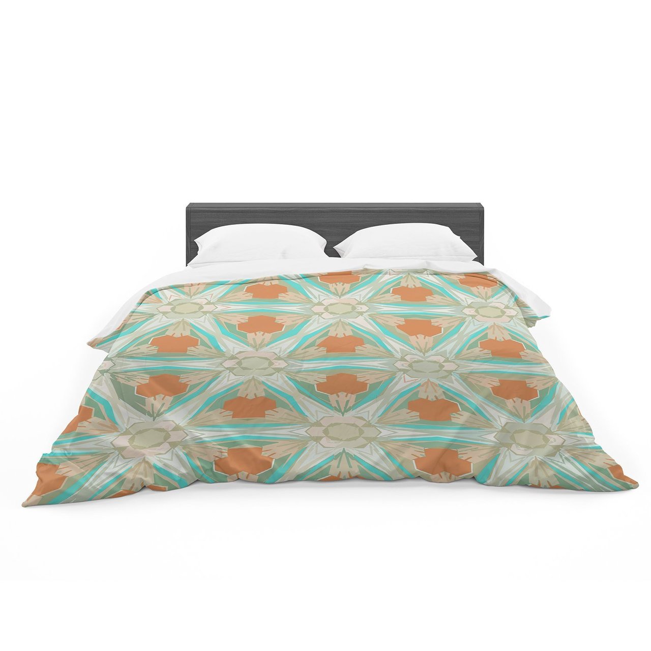 Alison Coxon ‘Moorish Teal’ White Teal Featherweight3D Customized Duvet Cover Bedding Sets