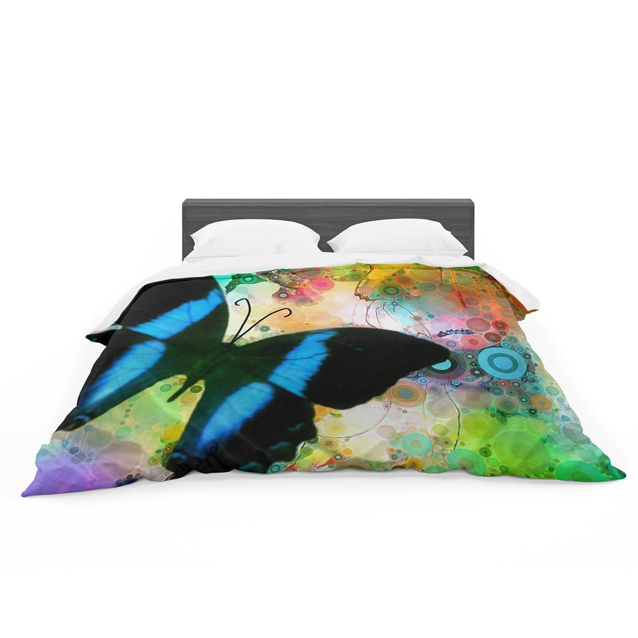 alyZen Moonshadow ‘Colorful Blue’ Multicolor Butterfly Featherweight3D Customized Duvet Cover Bedding Sets
