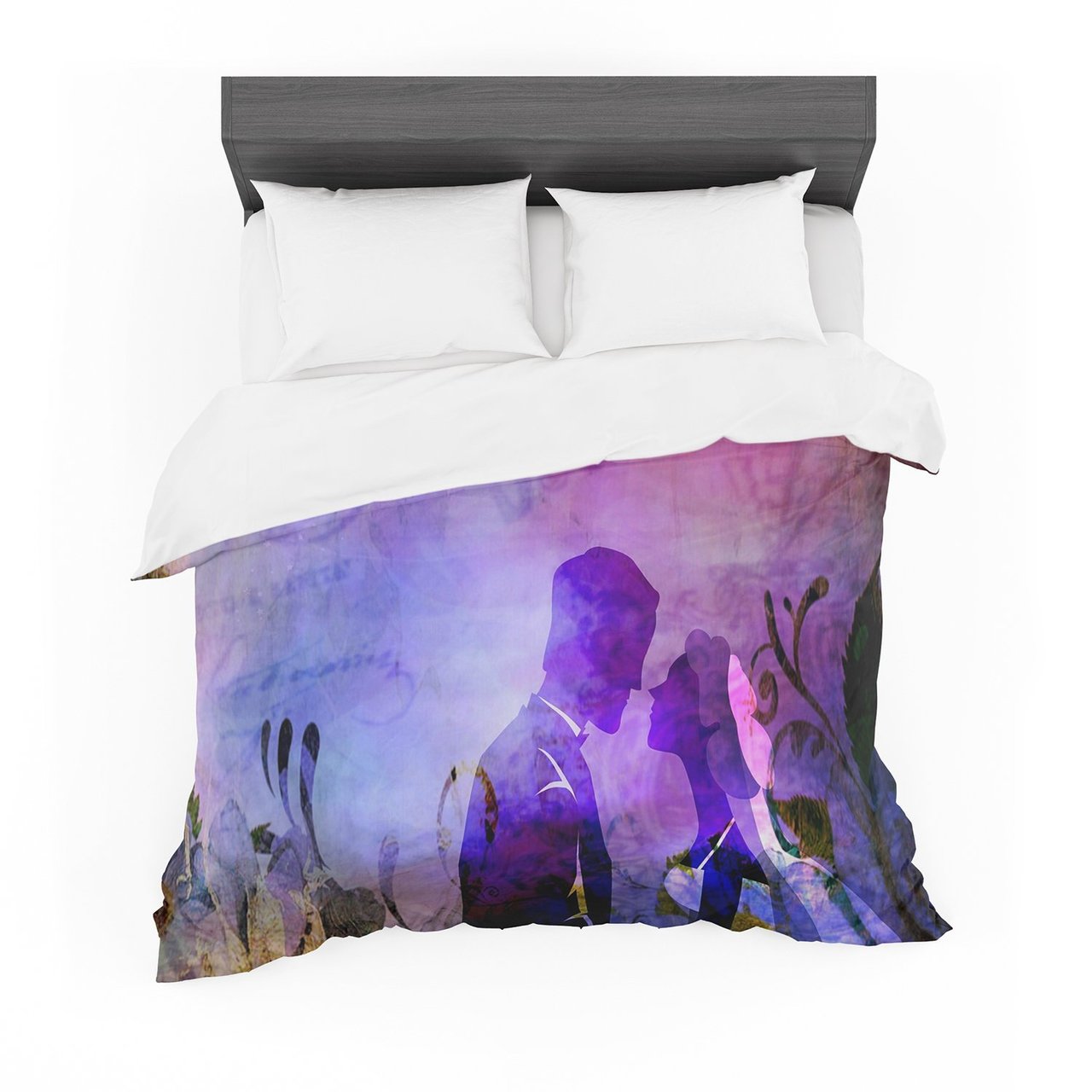 alyZen Moonshadow ‘Couple In Love’ Purple Pink Featherweight3D Customized Duvet Cover Bedding Sets