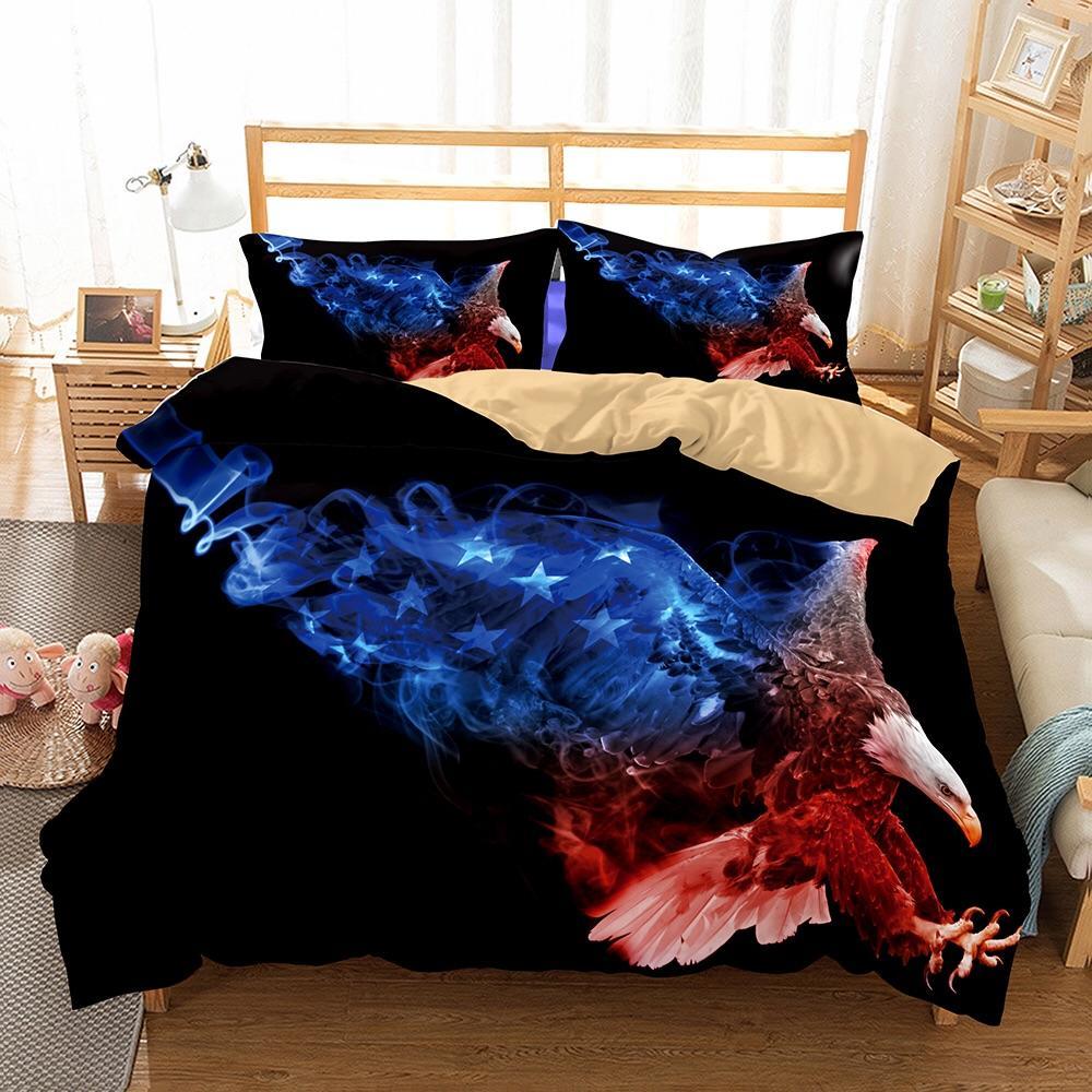 American Bald Eagle Out Of Themoke 3D Customized Duvet Cover Bedding Sets
