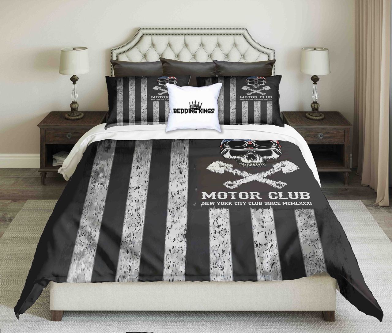 American Bikerkull | kings3D Customized Duvet Cover Bedding Sets