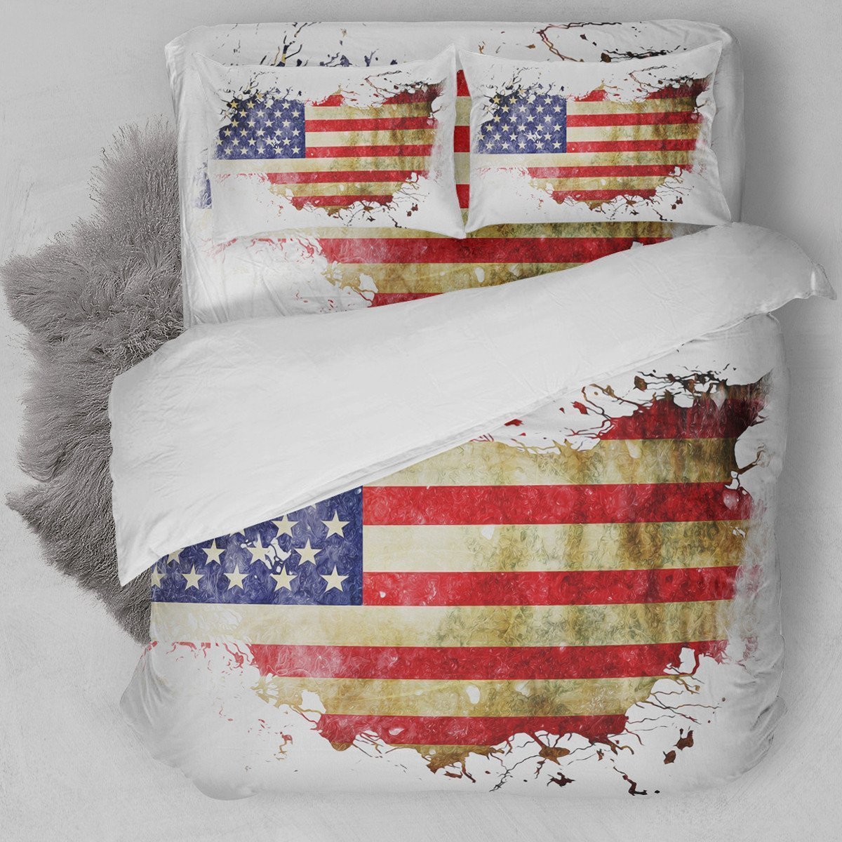 American Flag Art Bedding Set