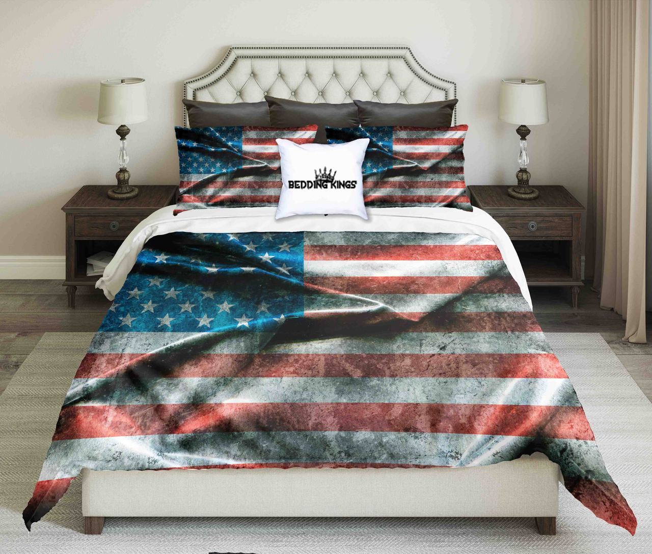 American Flag Background Design | kings3D Customized Duvet Cover Bedding Sets
