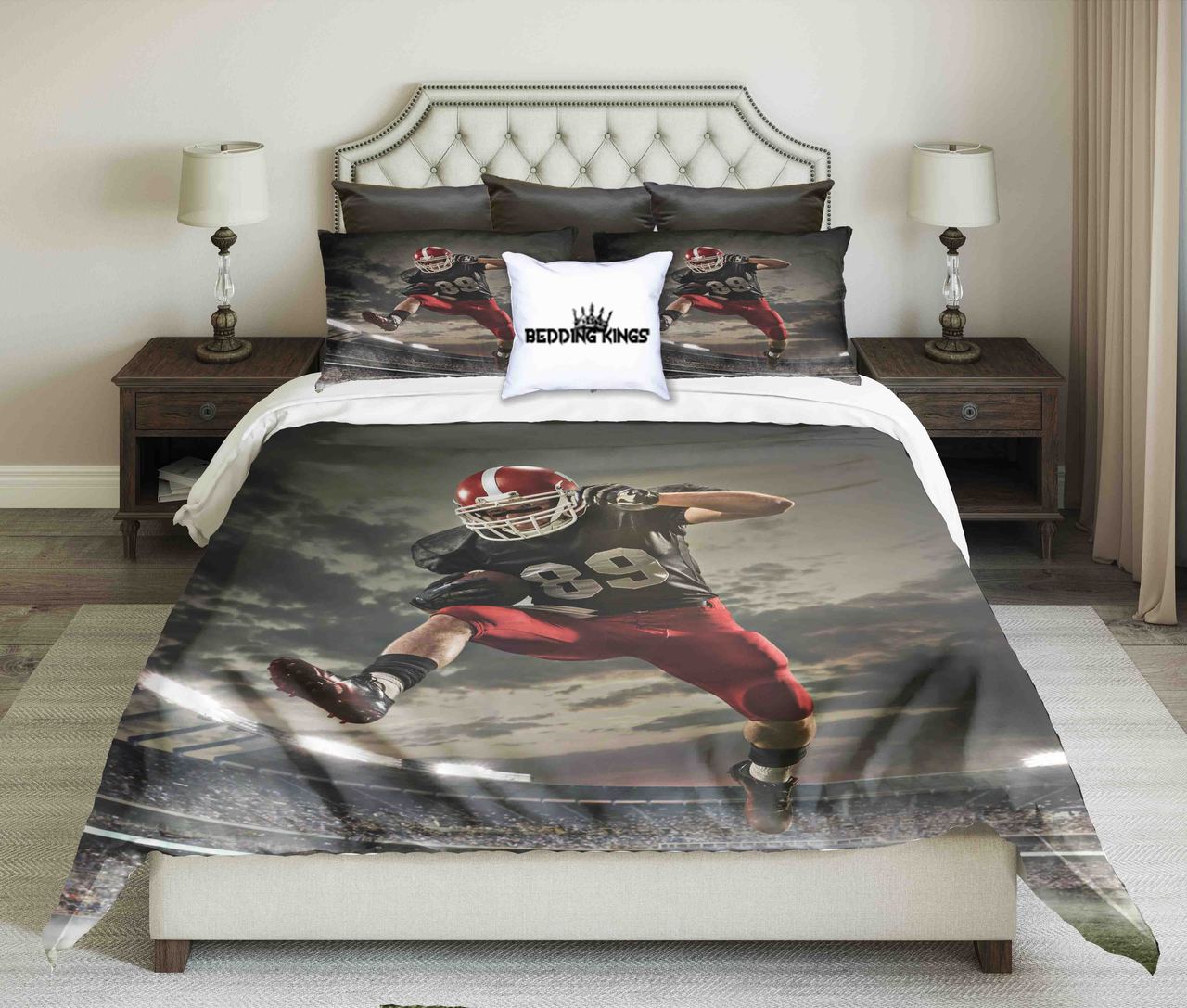 American Football Player In Action | kings3D Customized Duvet Cover Bedding Sets