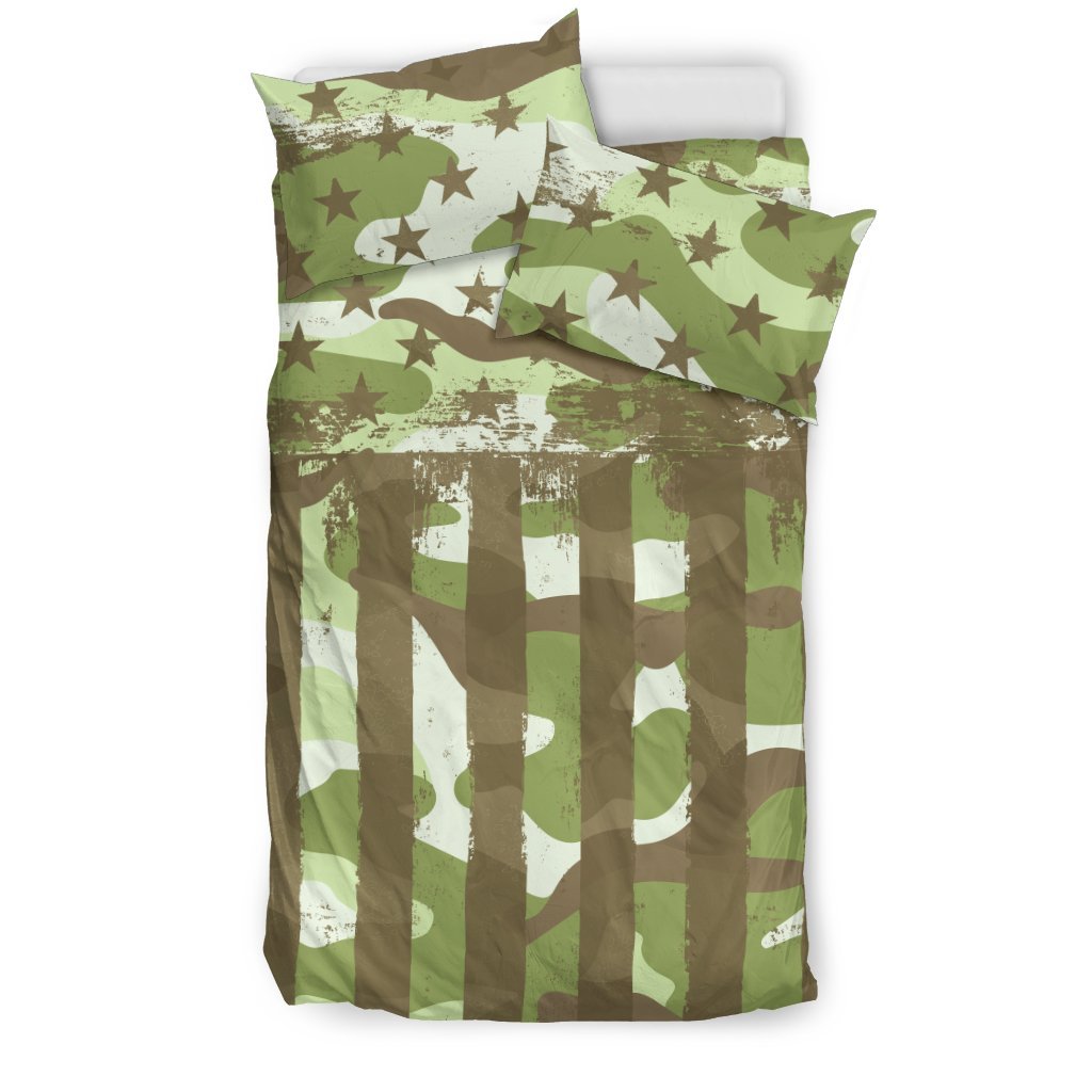 American Patriot Camouflage Green Camo 3D Customized Duvet Cover Bedding Sets