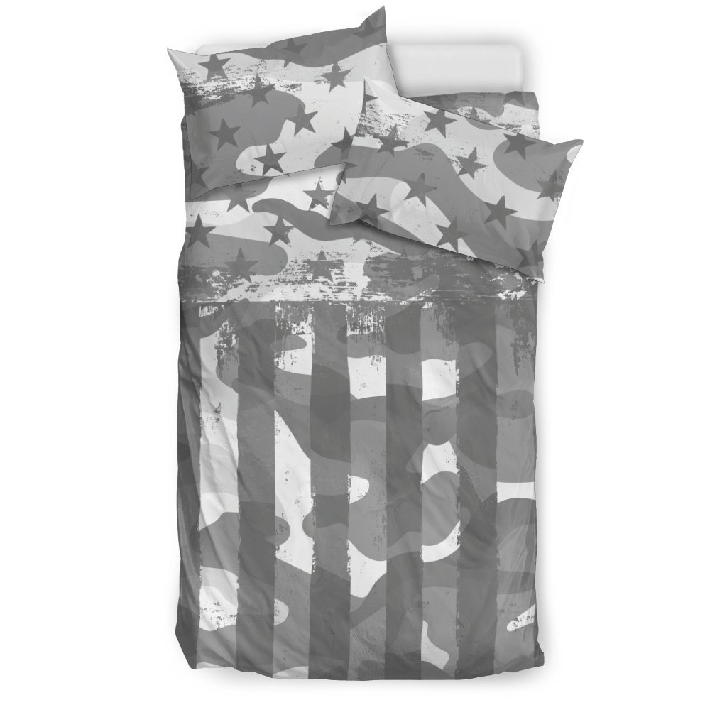 American Patriot Camouflage Grey Camo 3D Customized Duvet Cover Bedding Sets