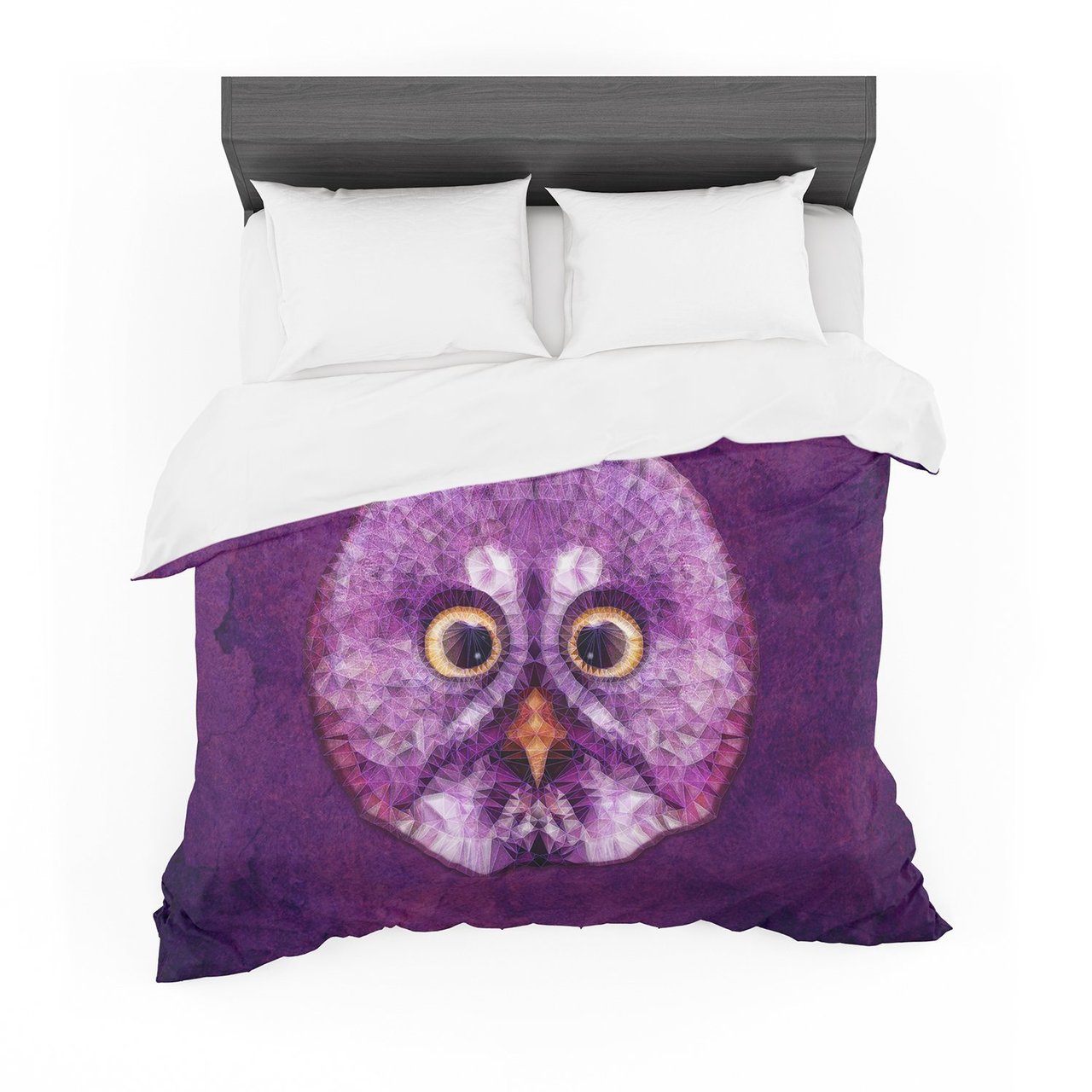 Ancello ‘Hoot!’ Owl Purple Featherweight3D Customized Duvet Cover Bedding Sets