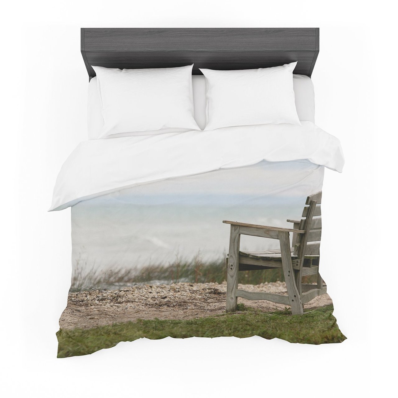 Angie Turner ‘Beach Bench’ Blue Green Featherweight3D Customized Duvet Cover Bedding Sets