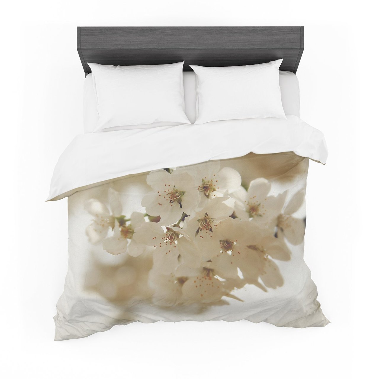 Angie Turner ‘Flowering Pear’ White Petals Featherweight3D Customized Duvet Cover Bedding Sets