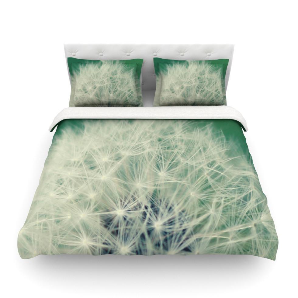 Angie Turner ‘Fuzzy Wishes’ Green White Featherweight3D Customized Duvet Cover Bedding Sets