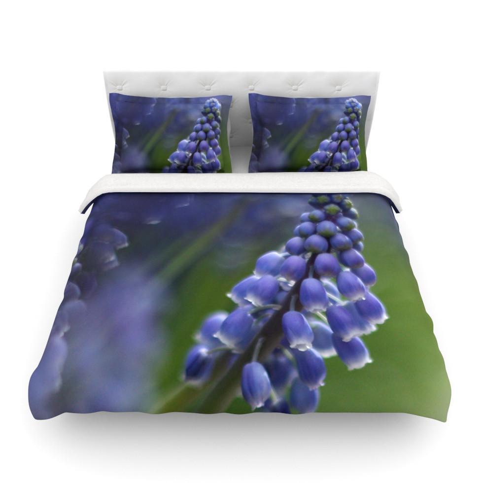 Angie Turner ‘Grape Hyacinth’ Green Purple Featherweight3D Customized Duvet Cover Bedding Sets