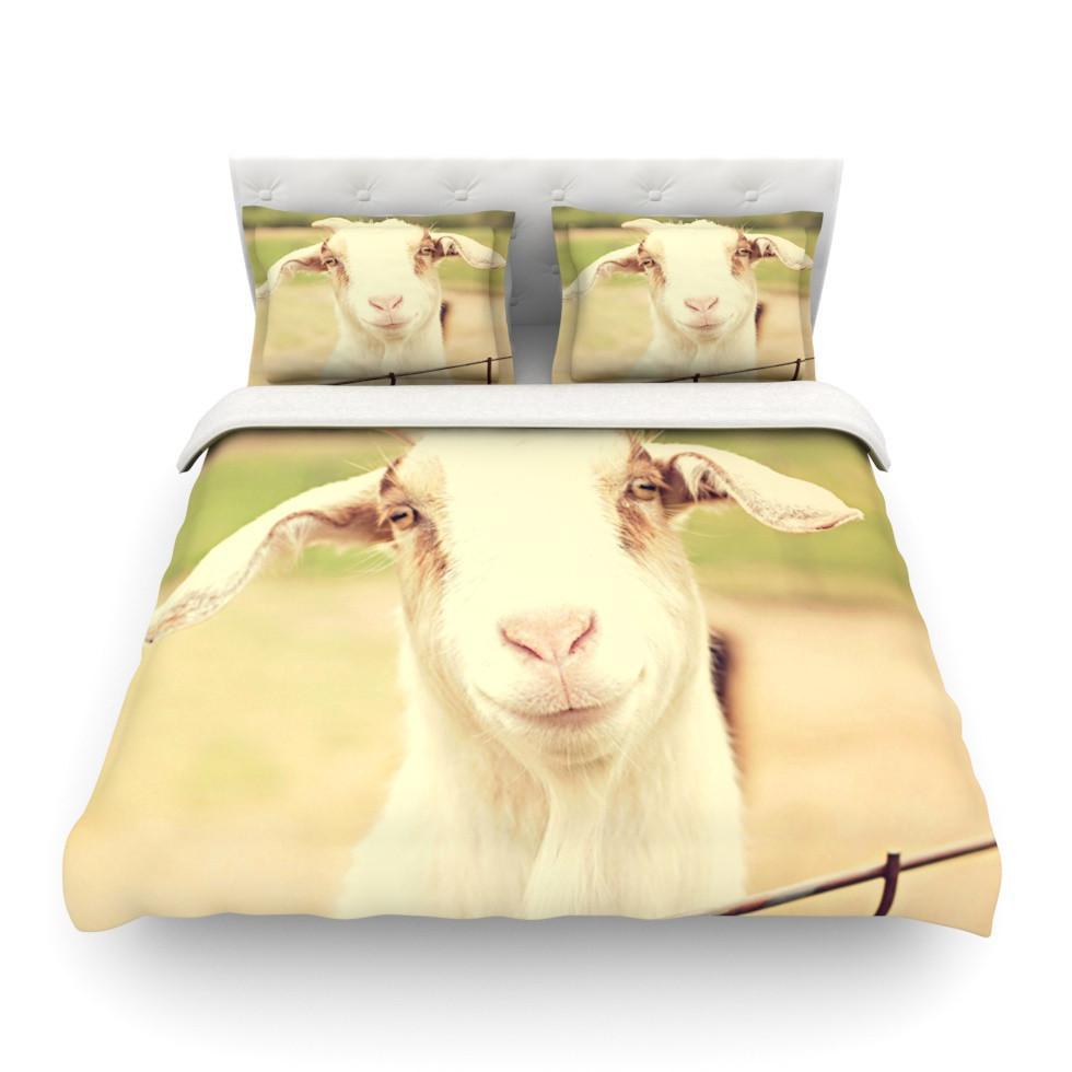 Angie Turner ‘Happy Goat’miling Animal Featherweight3D Customized Duvet Cover Bedding Sets