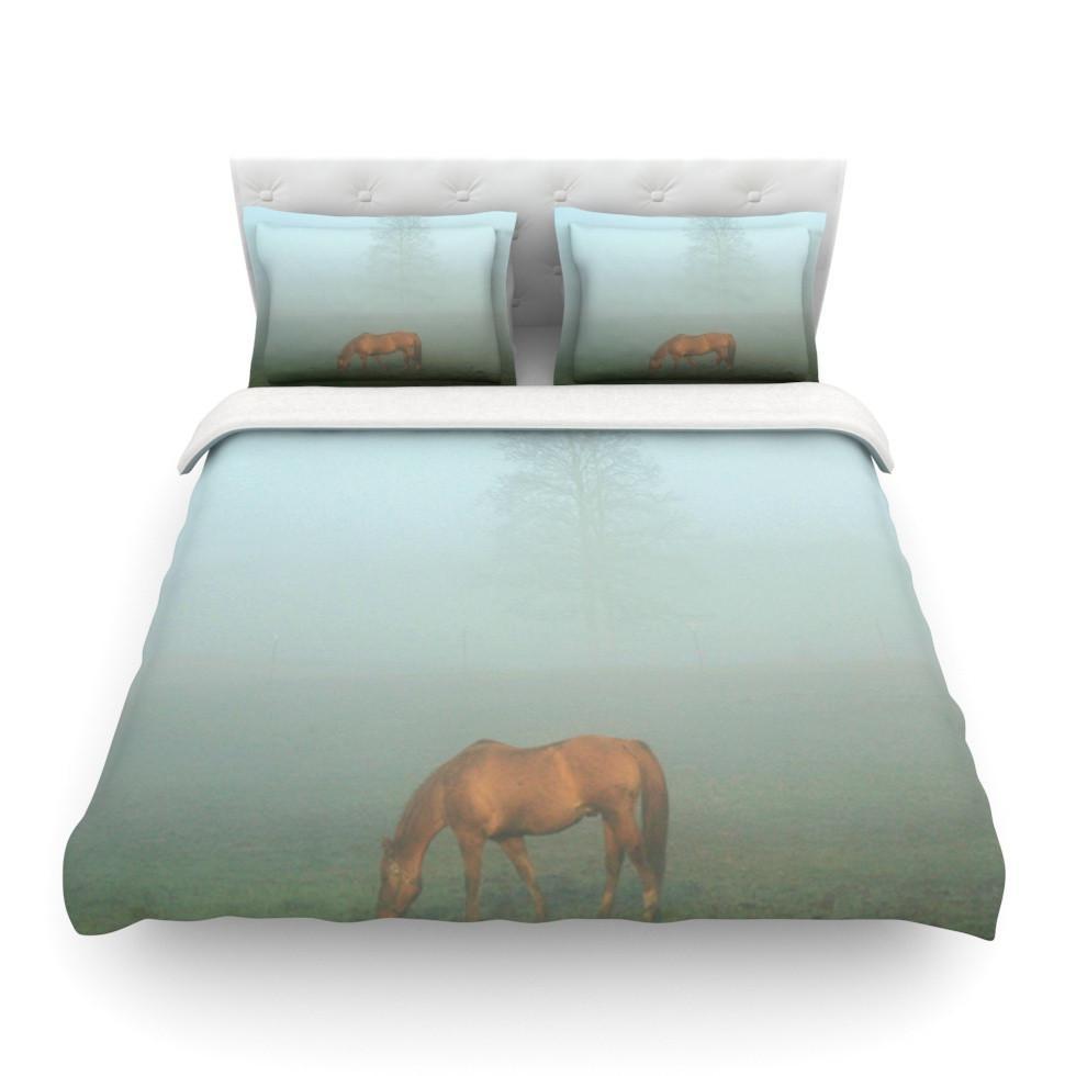 Angie Turner ‘Horse in Fog’ Blue Mist Featherweight3D Customized Duvet Cover Bedding Sets