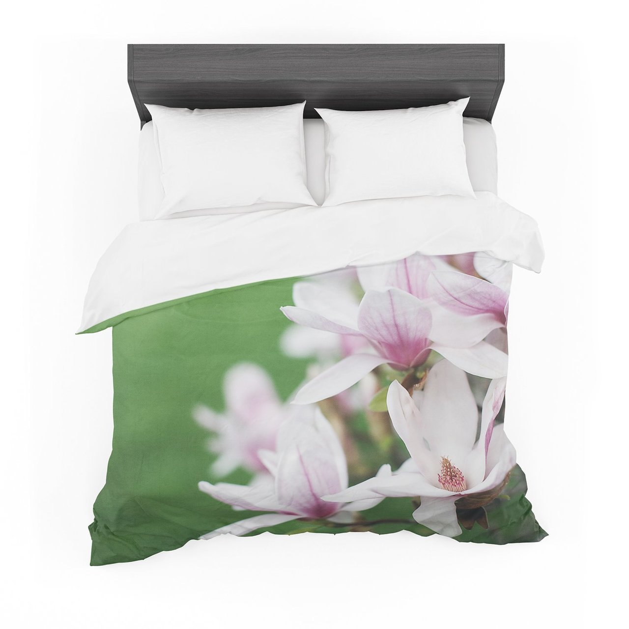 Angie Turner ‘Magnolias’ Pink Green Featherweight3D Customized Duvet Cover Bedding Sets