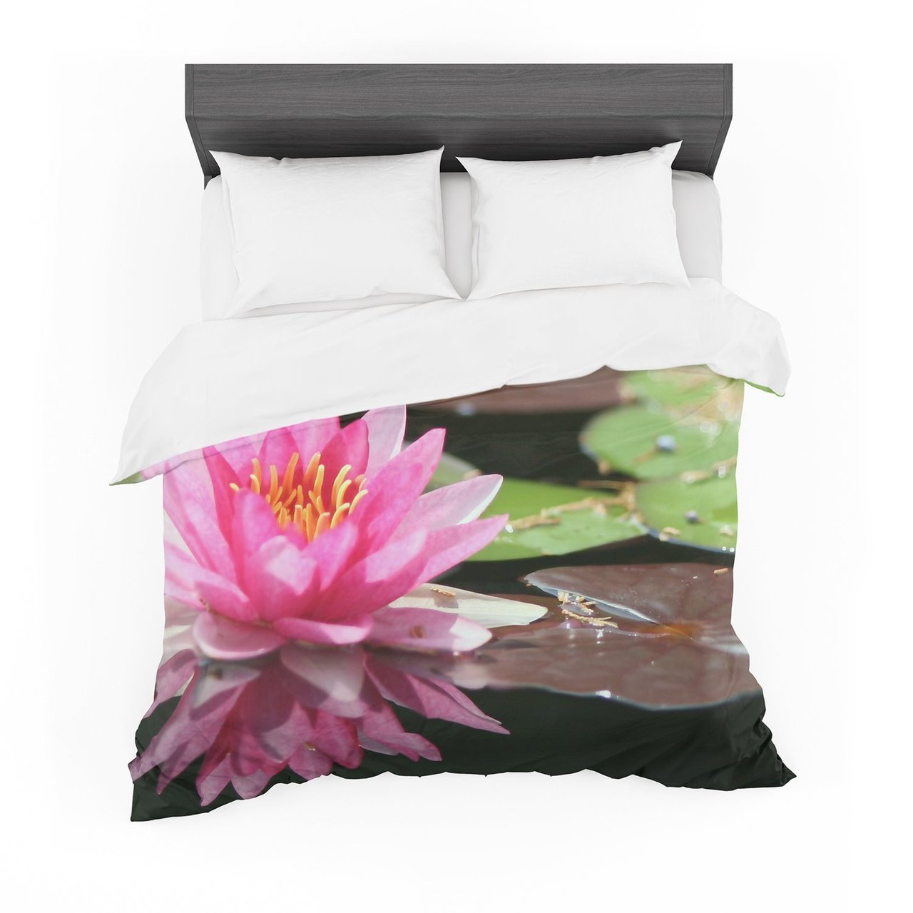 Angie Turner ‘Water Lily’ Green Pink Featherweight3D Customized Duvet Cover Bedding Sets