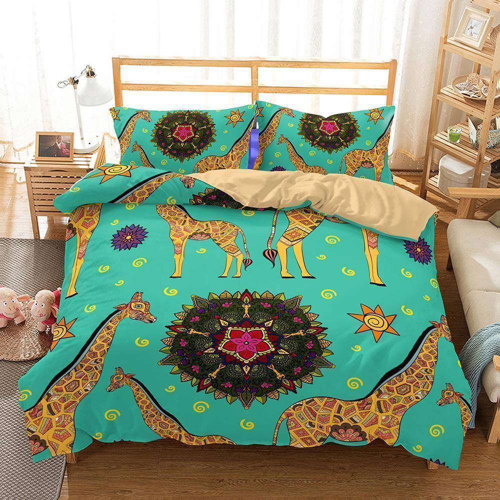 Animal Giraffe Bedroom Decor Quilt Cover Queenize 3d 3D Customized Duvet Cover Bedding Sets