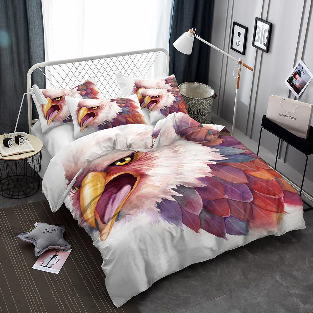 Animal World Bird Flower Eagle 3d Pattern Print Oversized Design Bed Cover3D Customized Duvet Cover Bedding Sets