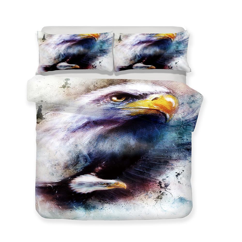 Animal World Print White Eagle 3d Extra Large Design Bed Cover3D Customized Duvet Cover Bedding Sets