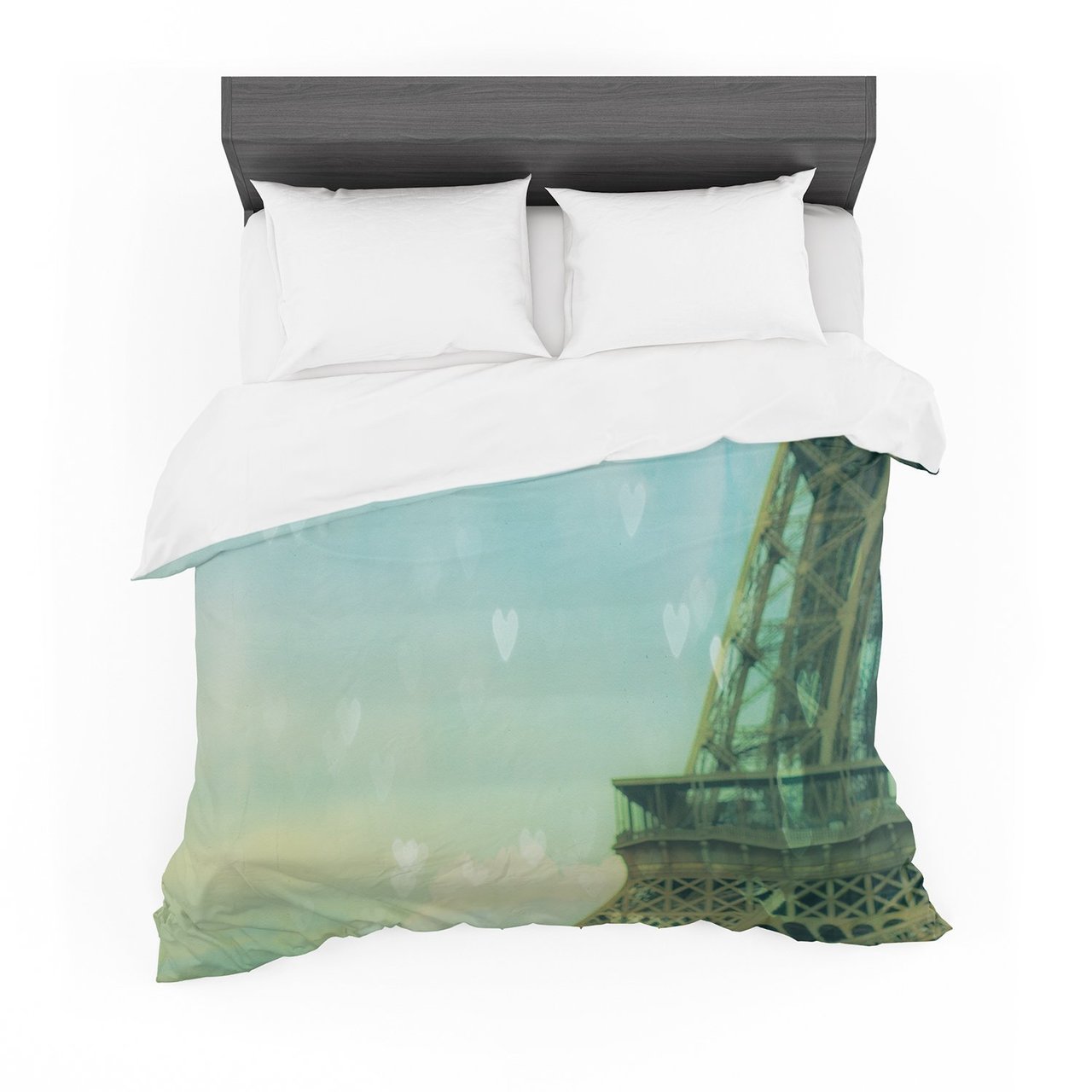 Ann Barnes ‘Paris Dreams’ Green Tower Cotton3D Customized Duvet Cover Bedding Sets
